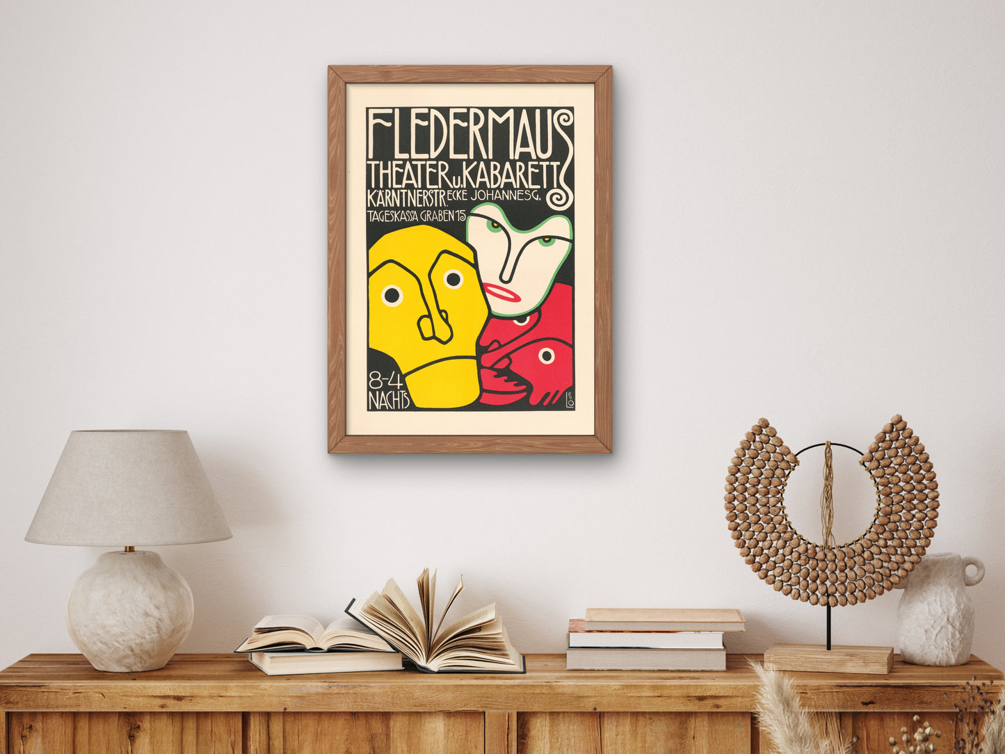 Fledermaus Theater and Cabaret Poster by Bertold Löffler 1908, Wall Art Print, Fine Art Reproduction, Museum Quality Decor, Poster