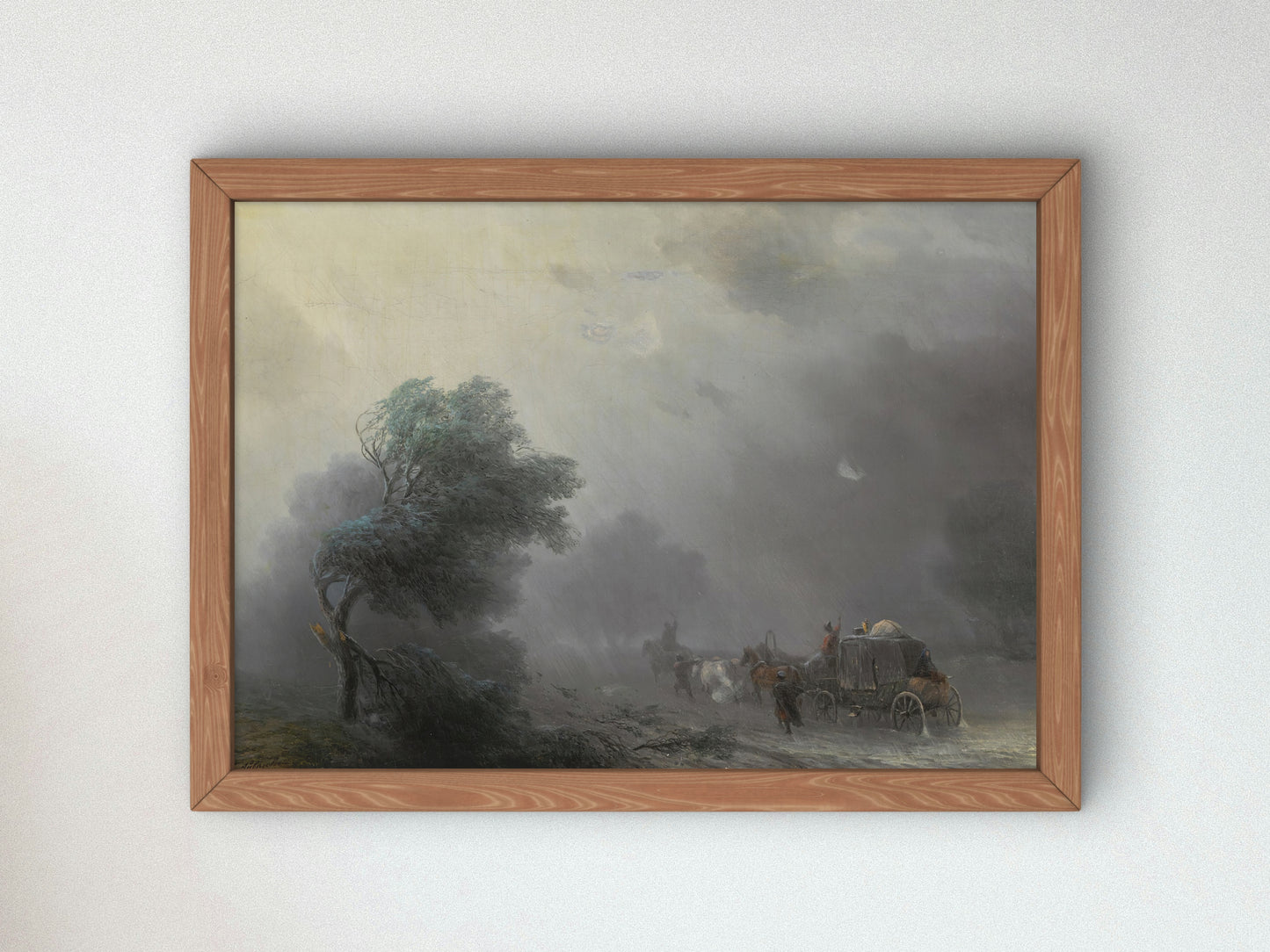 Carriage in a Storm by Ivan Konstantinovich Aivazovsky, Wall Art Print, Fine Art Reproduction, Museum Quality Decor, Poster