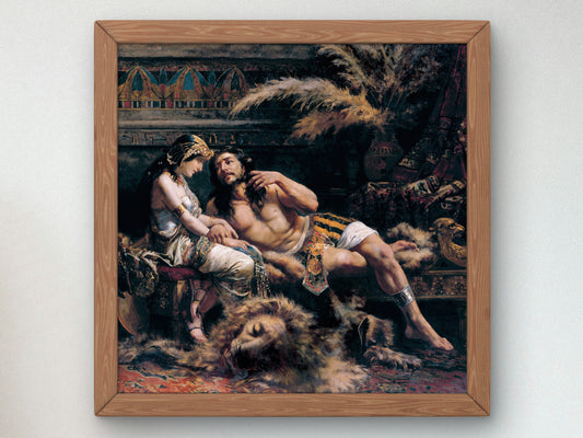 Samson and Delilah by José Echenagusía 1887, Wall Art Print, Fine Art Reproduction, Museum Quality Decor, Poster
