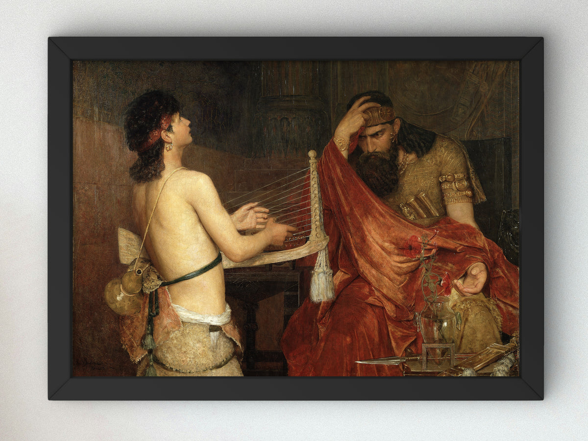 David and Saul by Ernst Josephson 1878, Wall Art Print, Fine Art Reproduction, Museum Quality Decor, Poster
