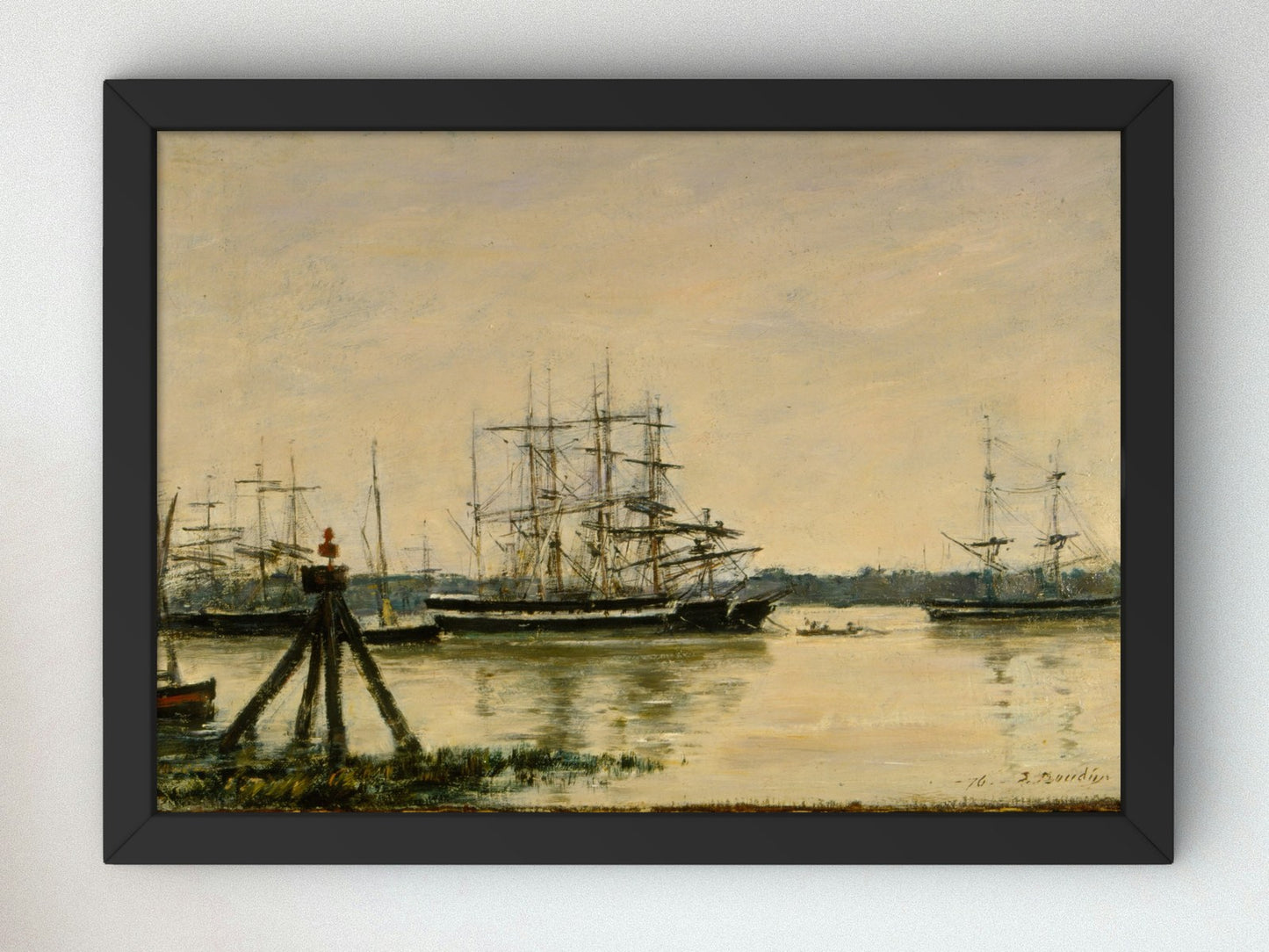 The Harbour at Bordeaux by Eugène Boudin 1876, Wall Art Print, Fine Art Reproduction, Museum Quality Decor, Poster
