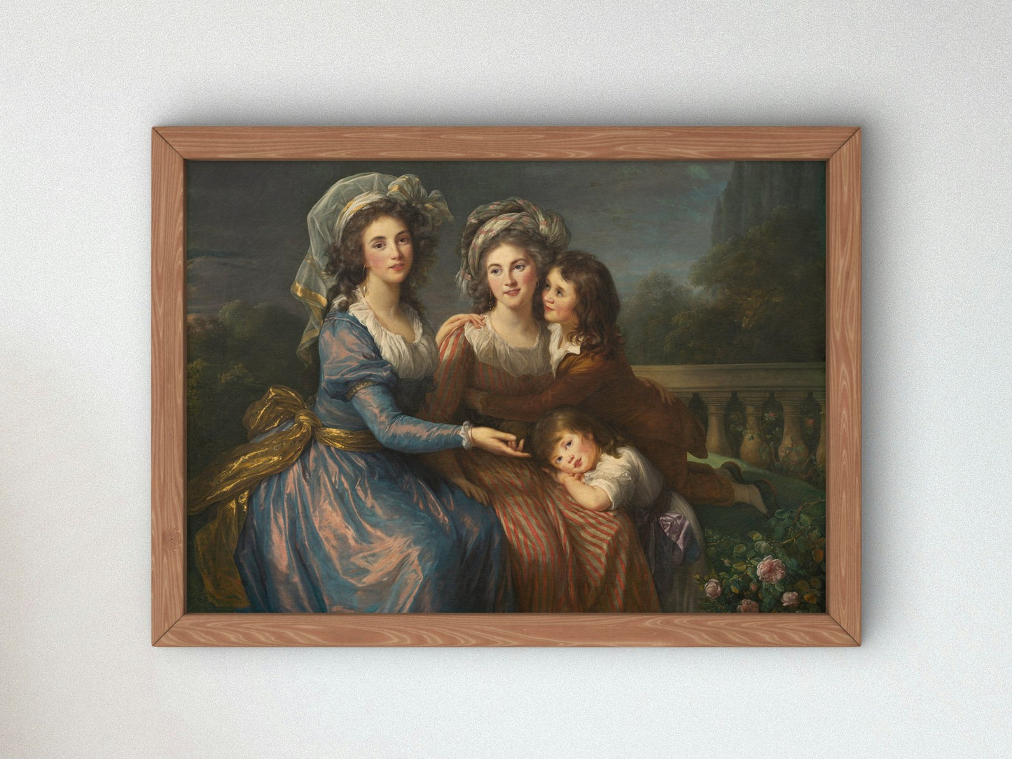 The Marquise de Pezay and the Marquise de Rougé with Her Sons Alexis and Adrien by Élisabeth Vigée Le Brun 1787, Wall Art Print