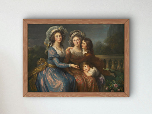 The Marquise de Pezay and the Marquise de Rougé with Her Sons Alexis and Adrien by Élisabeth Vigée Le Brun 1787, Wall Art Print