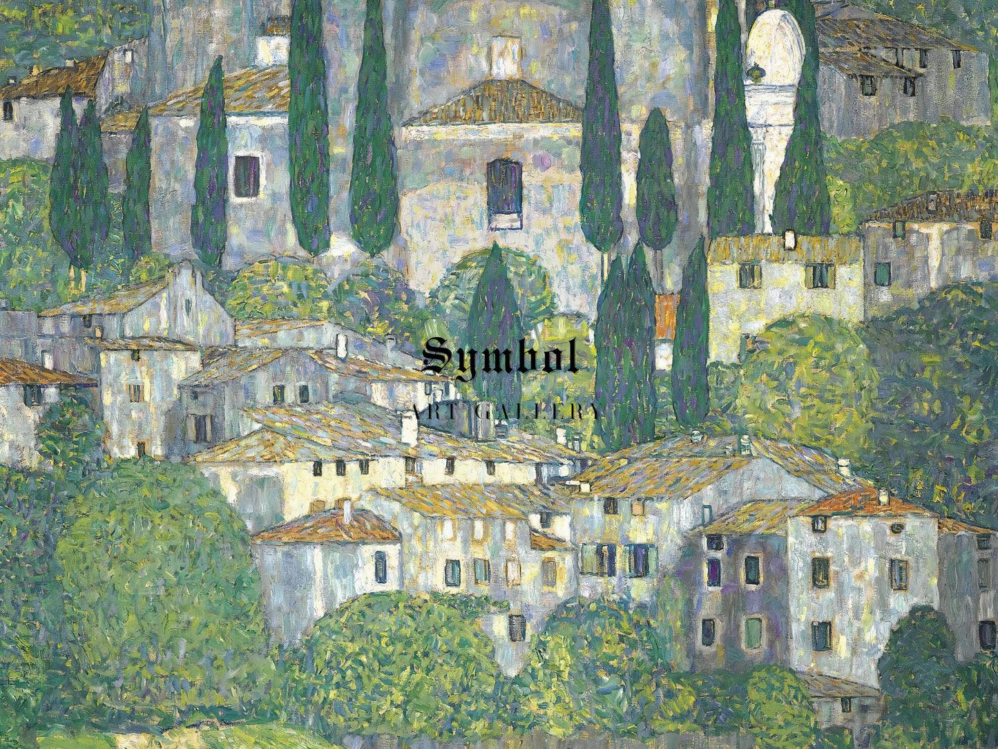 Church in Cassone by Gustav Klimt 1913, Wall Art Print, Fine Art Reproduction, Museum Quality Decor, Poster