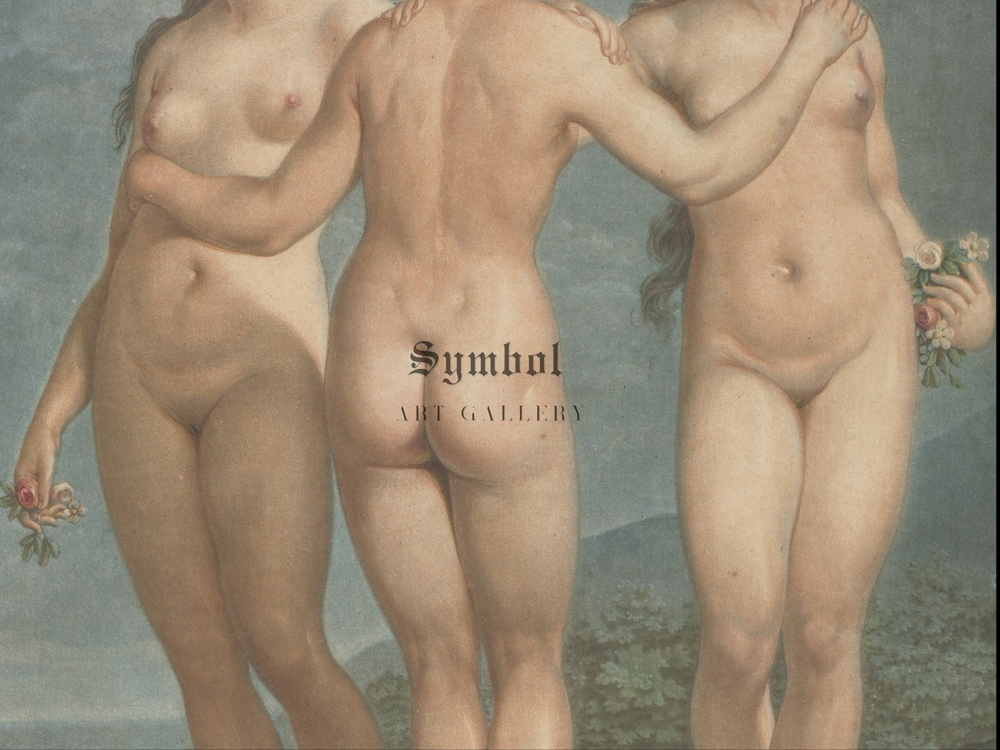 The Three Graces by Jean François Janinet 1786, Wall Art Print, Fine Art Reproduction, Museum Quality Decor, Poster