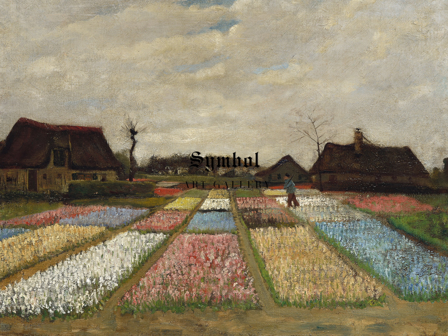 Flower Beds in Holland by Vincent van Gogh 1883, Wall Art Print, Fine Art Reproduction, Museum Quality Decor, Poster