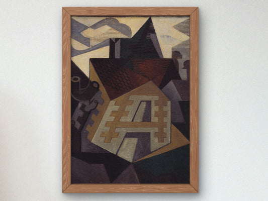 Landscape near Beaulieu by Juan Gris 1918, Wall Art Print, Fine Art Reproduction, Museum Quality Decor, Poster