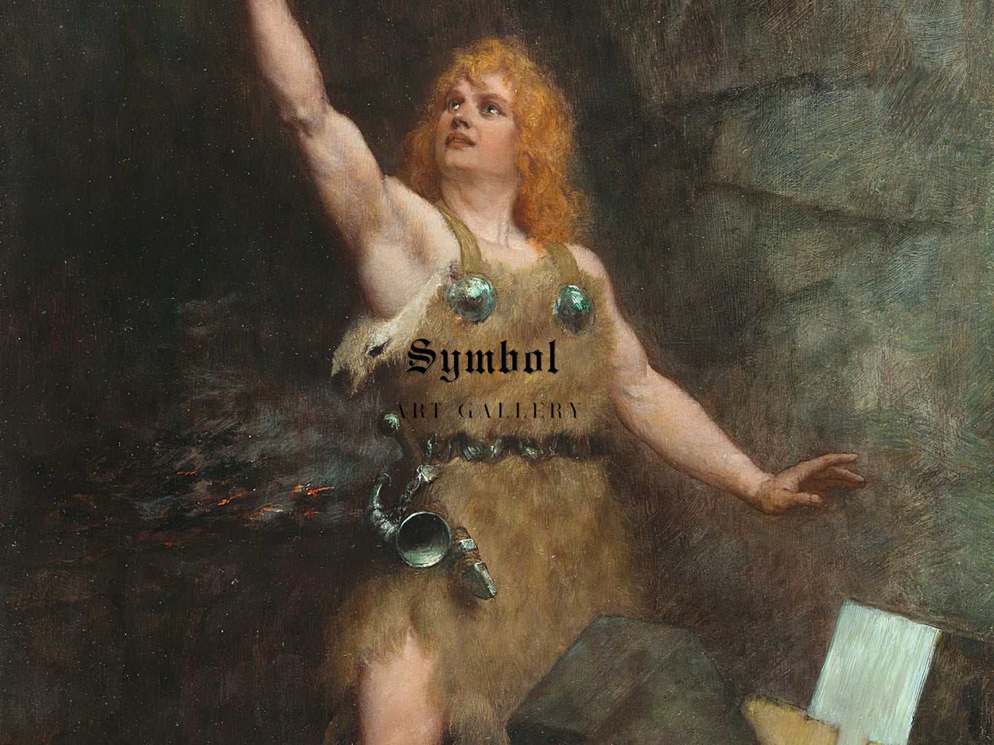 Siegfried in the Forge by Ferdinand Leeke 1900, Wall Art Print, Fine Art Reproduction, Museum Quality Decor, Poster
