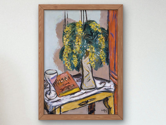 Still Life with Mimosas by Max Beckmann 1939, Wall Art Print, Fine Art Reproduction, Museum Quality Decor, Poster