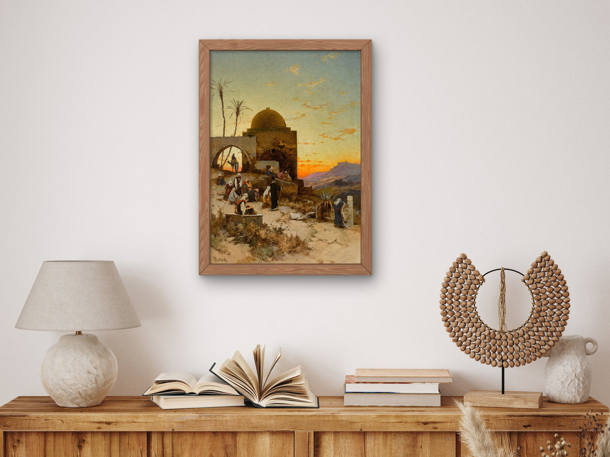 Evening Prayers Outside Jerusalem by Hermann David Salomon Corrodi, Wall Art Print, Fine Art Reproduction, Museum Quality Decor, Poster