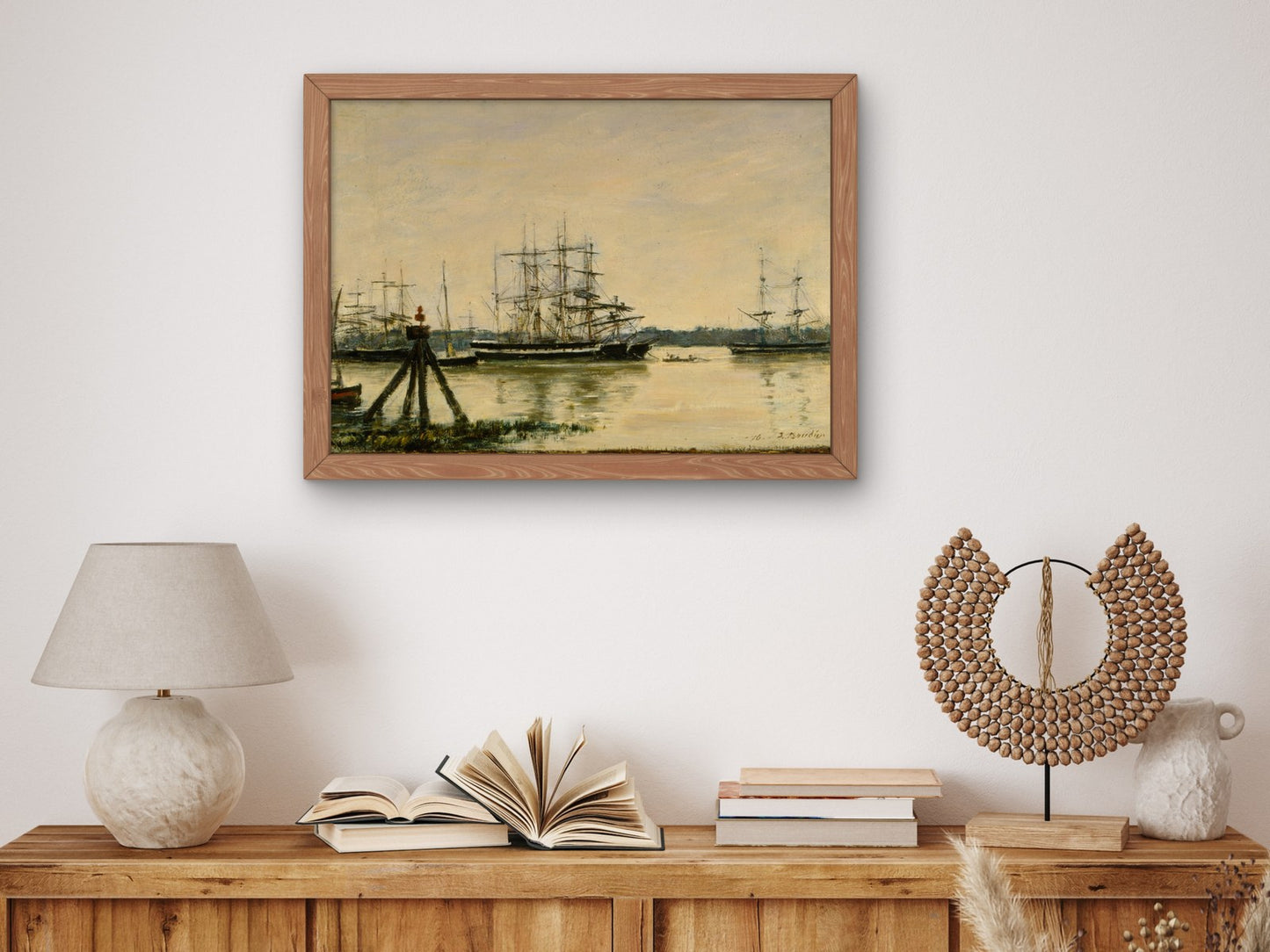 The Harbour at Bordeaux by Eugène Boudin 1876, Wall Art Print, Fine Art Reproduction, Museum Quality Decor, Poster