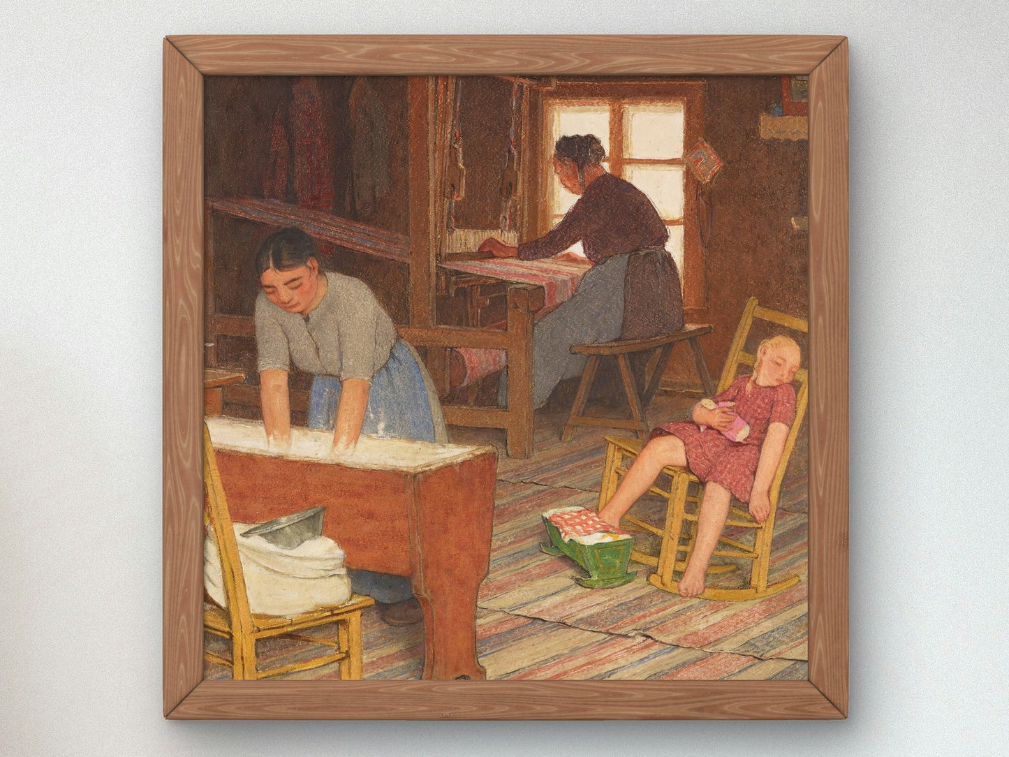 Baking and Weaving by Clarence Gagnon 1928, Wall Art Print, Fine Art Reproduction, Museum Quality Decor, Poster