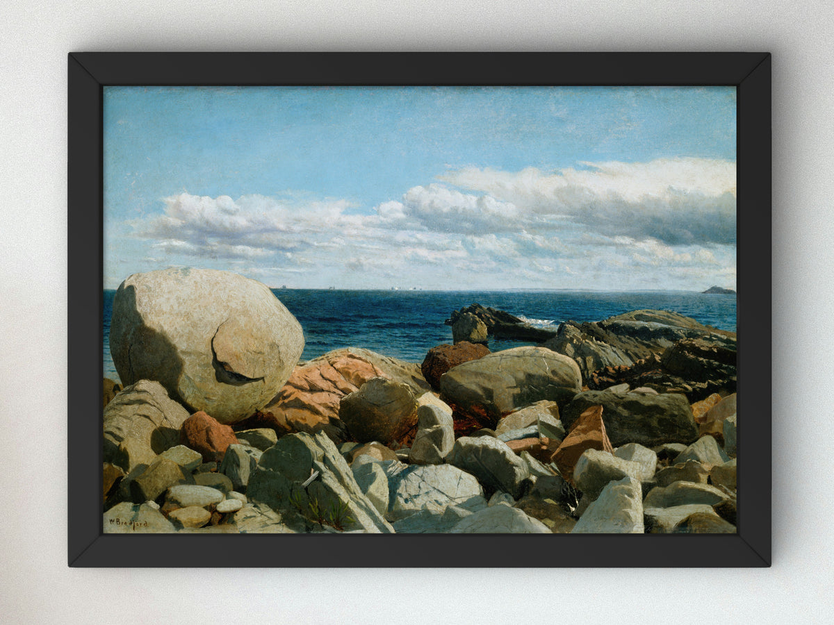 Coastal Rocks, Nahant by William Bradford, Wall Art Print, Fine Art Reproduction, Museum Quality Decor, Poster