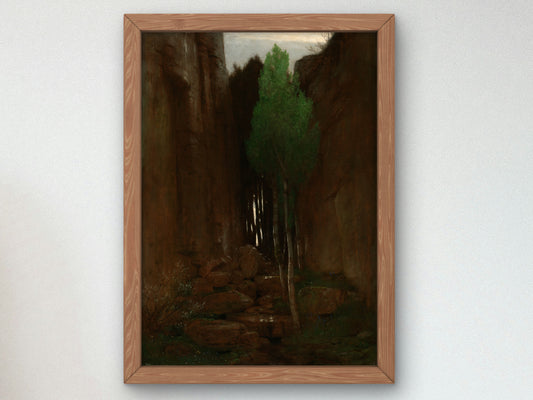 Spring in a Narrow Gorge by Arnold Böcklin 1881, Wall Art Print, Fine Art Reproduction, Museum Quality Decor, Poster
