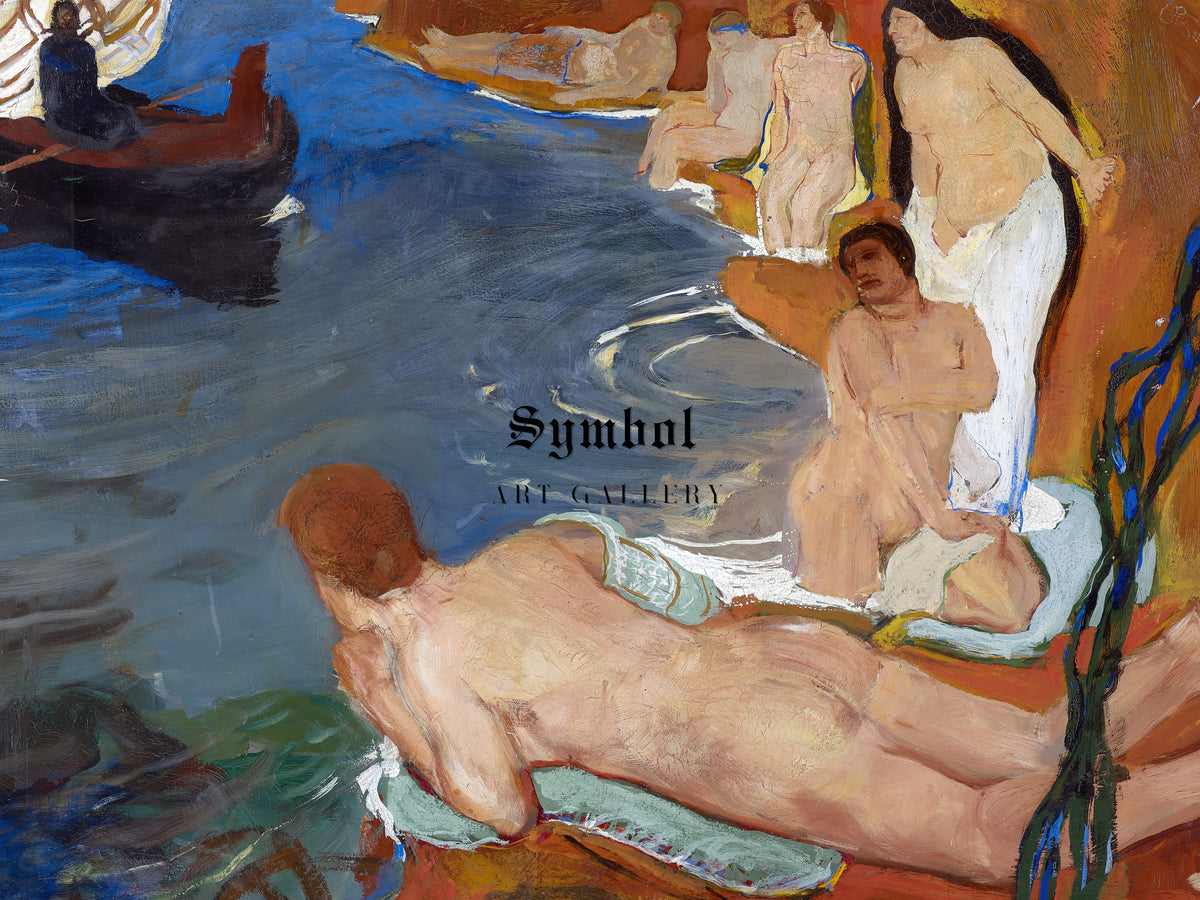 Ulysses and the Sirens by Carl Burckhardt 1904, Wall Art Print, Fine Art Reproduction, Museum Quality Decor, Poster