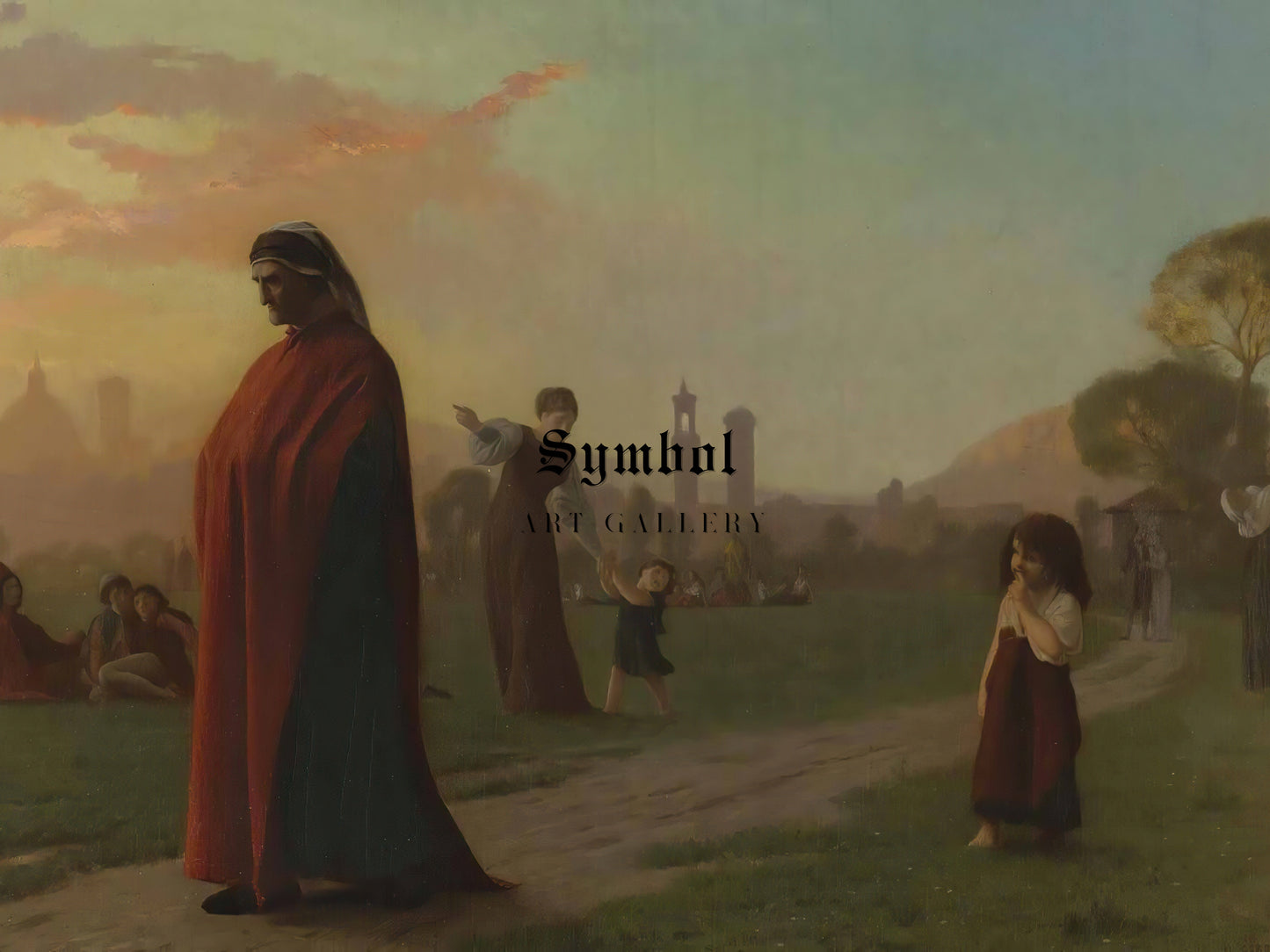 Dante by Jean Léon Gérôme 1853, Wall Art Print, Fine Art Reproduction, Museum Quality Decor, Poster