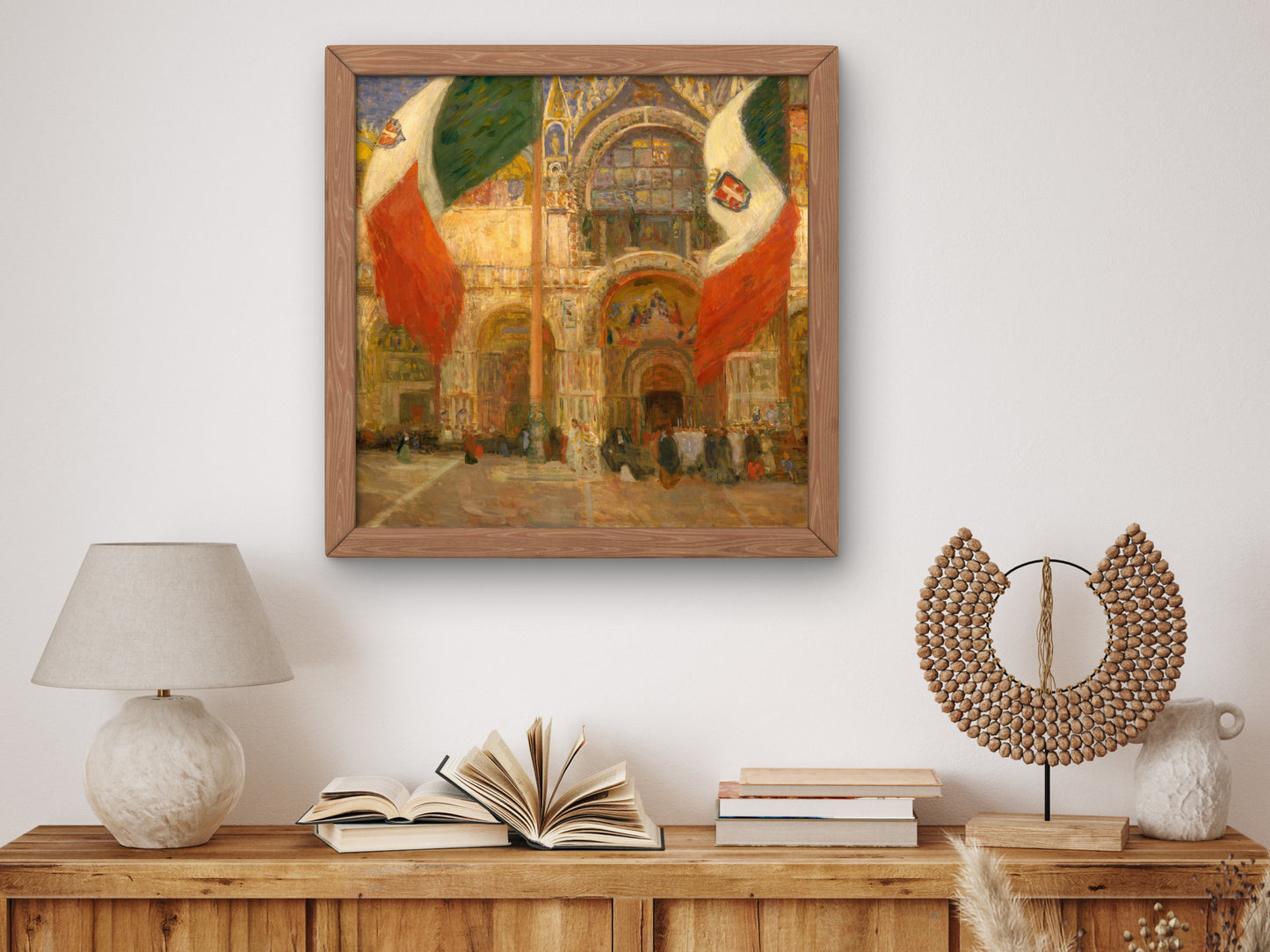 The Flags Saint Mark's Venice Fête Day by Eugène Lawrence Vail 1903, Wall Art Print, Fine Art Reproduction, Museum Quality Decor, Poster