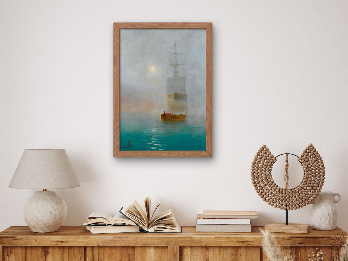 Galleon in the Mist by Abdülmecid II 1895, Wall Art Print, Fine Art Reproduction, Museum Quality Decor, Poster