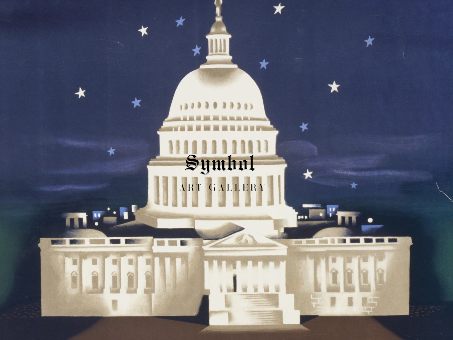 Washington by Edward McKnight Kauffer 1950, Wall Art Print, Fine Art Reproduction, Museum Quality Decor, Poster