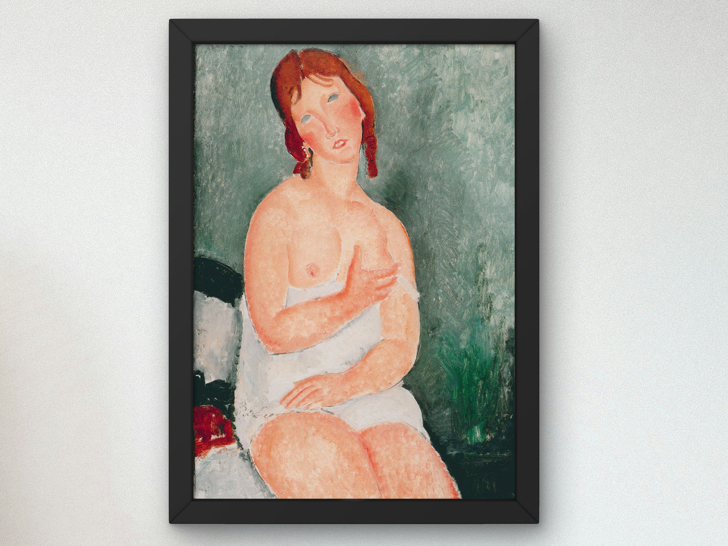 Young Woman in a Shirt by Amedeo Modigliani 1918, Wall Art Print, Fine Art Reproduction, Museum Quality Decor, Poster