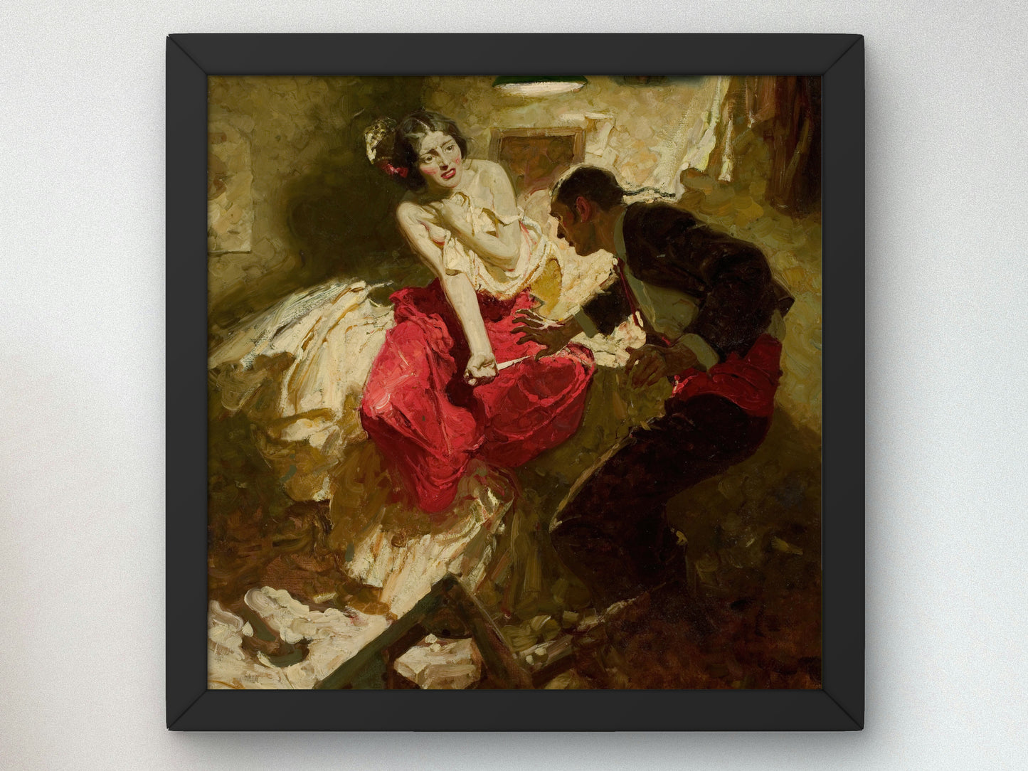 The Red Shawl by Dean Cornwell 1922, Wall Art Print, Fine Art Reproduction, Museum Quality Decor, Poster