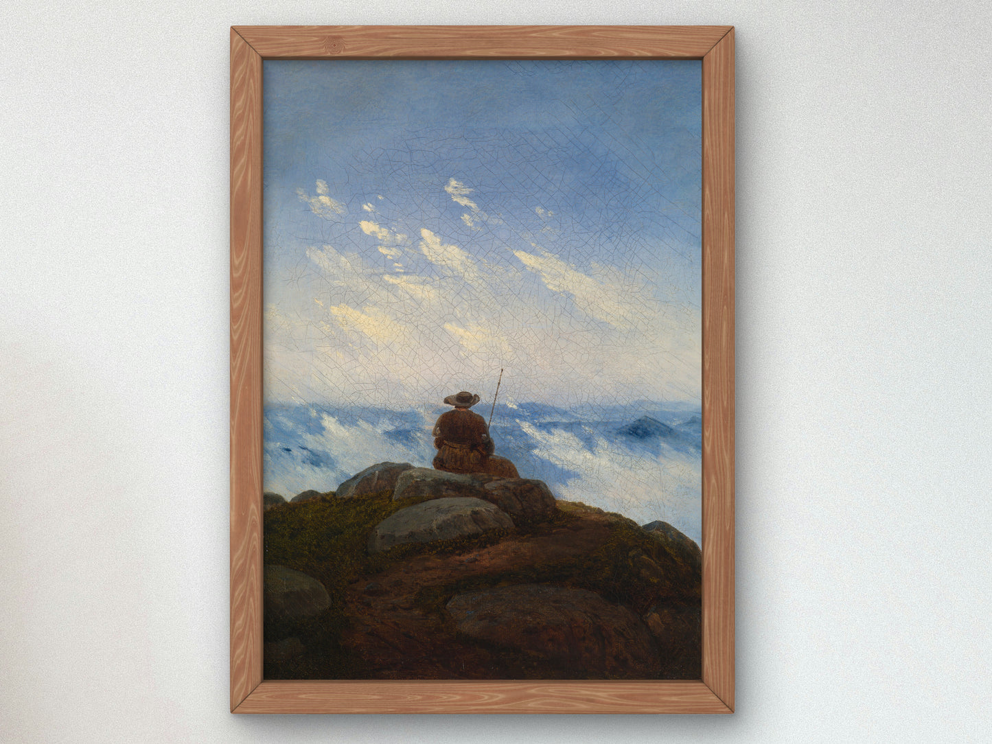 Wanderer on the Mountaintop by Carl Gustav Carus 1818, Wall Art Print, Fine Art Reproduction, Museum Quality Decor, Poster