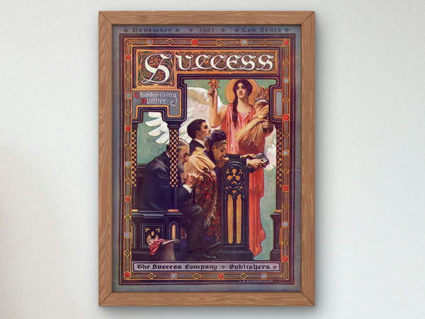Success Thanksgiving Number by Joseph Christian Leyendecker 1901, Wall Art Print, Fine Art Reproduction, Museum Quality Decor, Poster