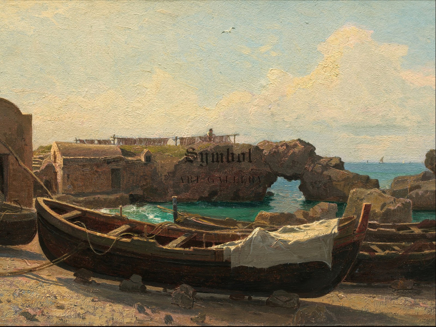 Marina Piccola Capri by William Stanley Haseltine 1858, Wall Art Print, Fine Art Reproduction, Museum Quality Decor, Poster