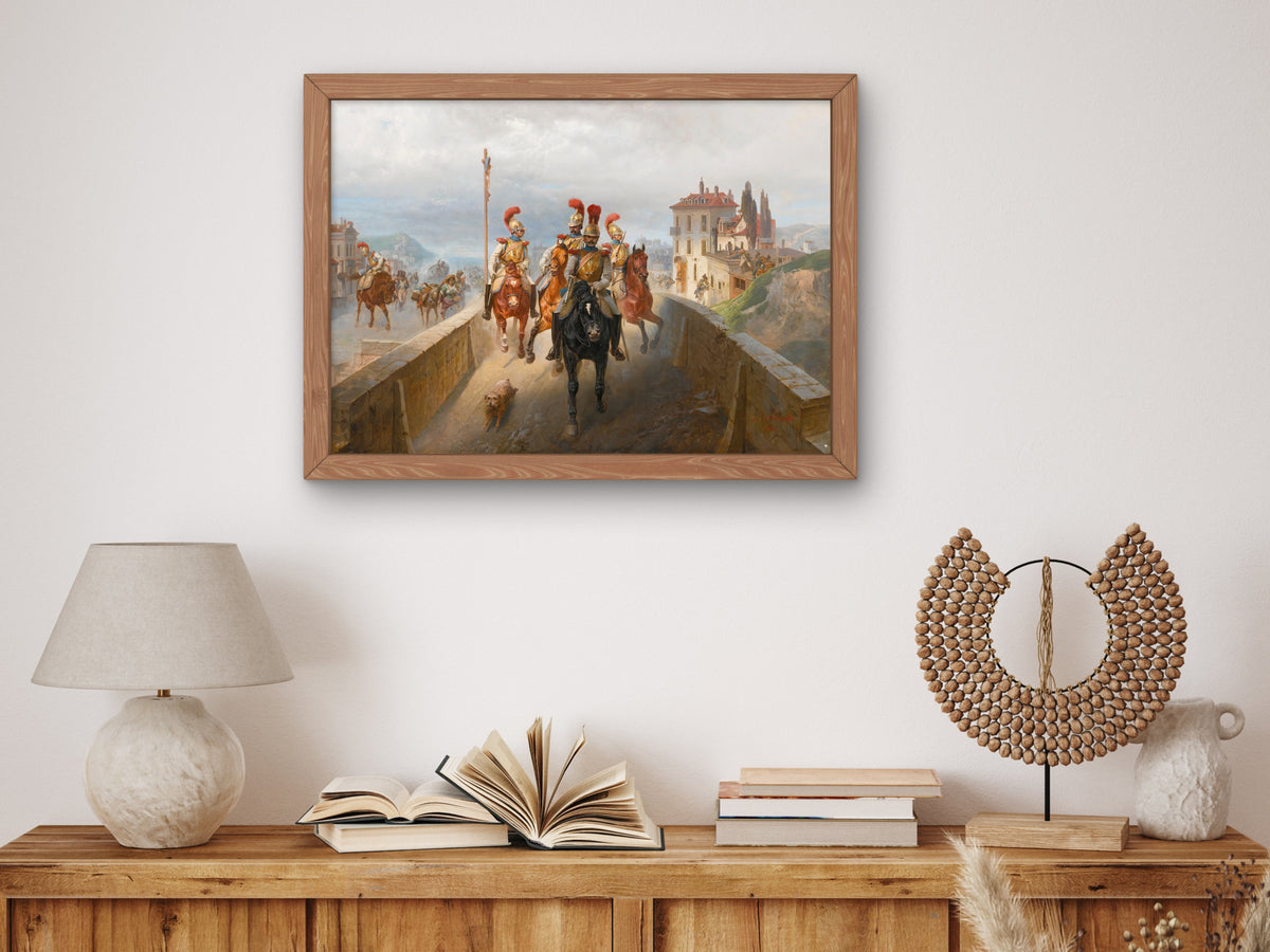 Napoleonic Troops by Bogdan Pavlovich Villevalde 1884, Wall Art Print, Fine Art Reproduction, Museum Quality Decor, Poster