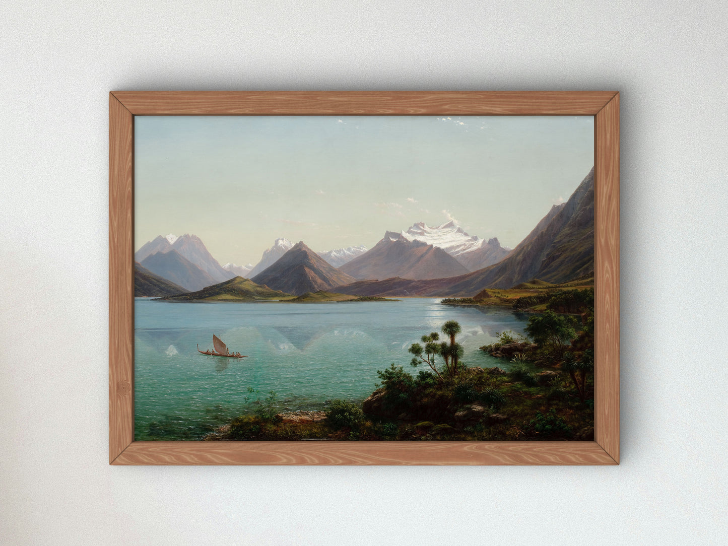 Lake Wakatipu with Mount Earnslaw by Eugene von Guérard 1877, Wall Art Print, Fine Art Reproduction, Museum Quality Decor, Poster