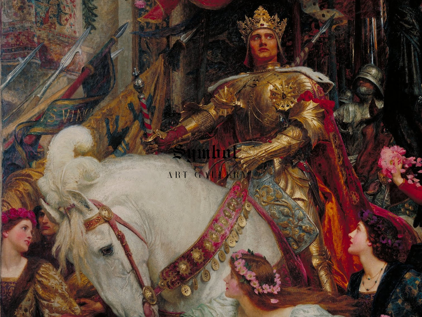 The Two Crowns by Frank Bernard Dicksee 1900, Wall Art Print, Fine Art Reproduction, Museum Quality Decor, Poster