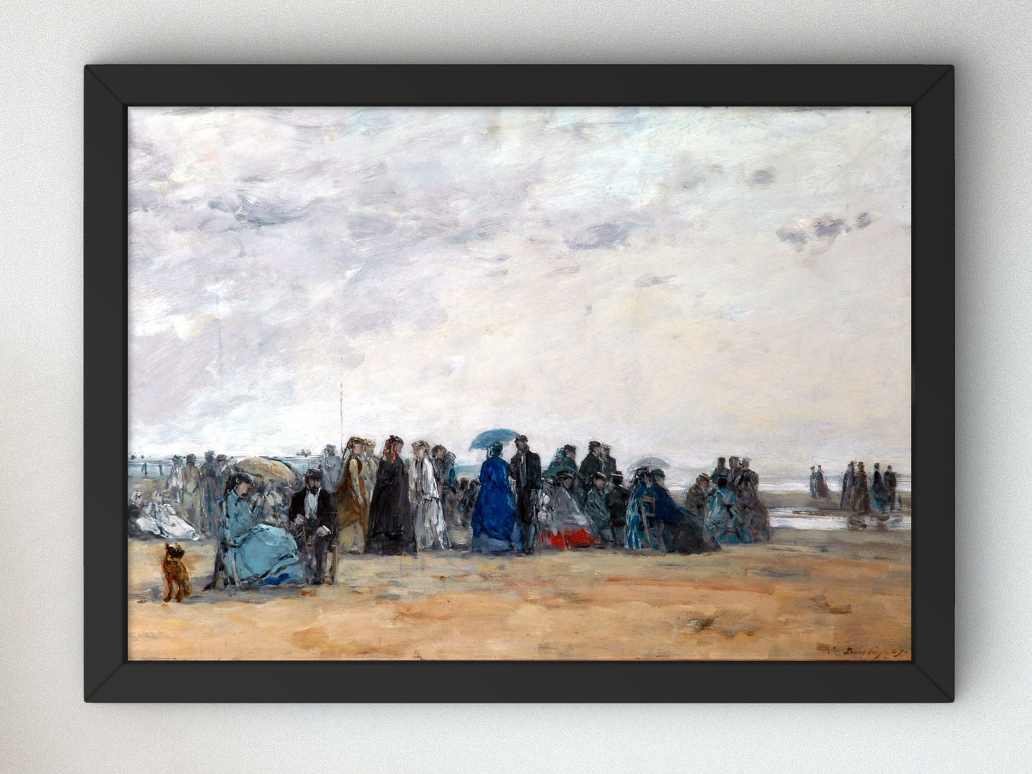 Beach Scene at Low Tide by Eugène Boudin 1867, Wall Art Print, Fine Art Reproduction, Museum Quality Decor, Poster