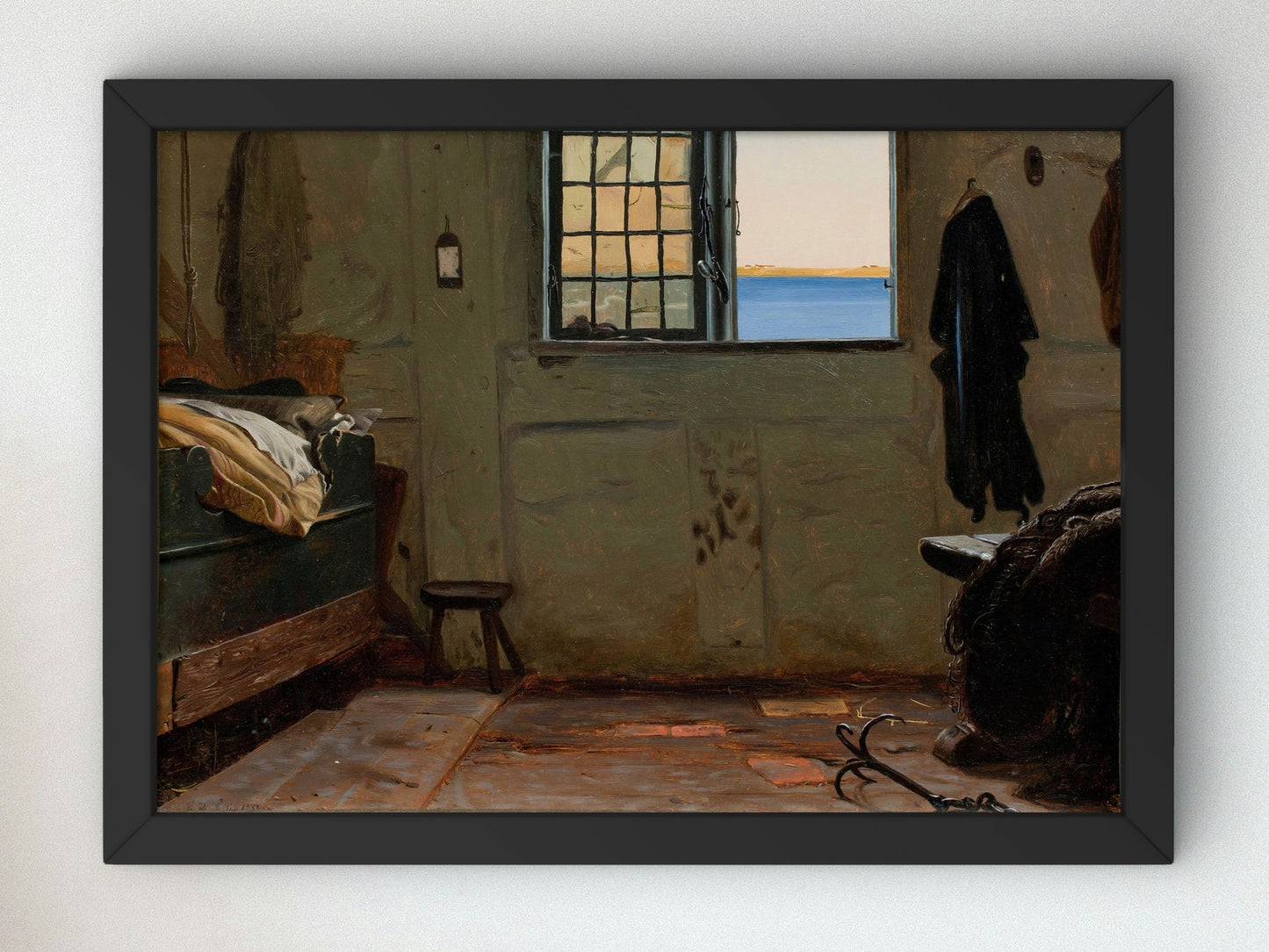 A Fisherman's Bedroom by Christen Dalsgaard 1853, Wall Art Print, Fine Art Reproduction, Museum Quality Decor, Poster