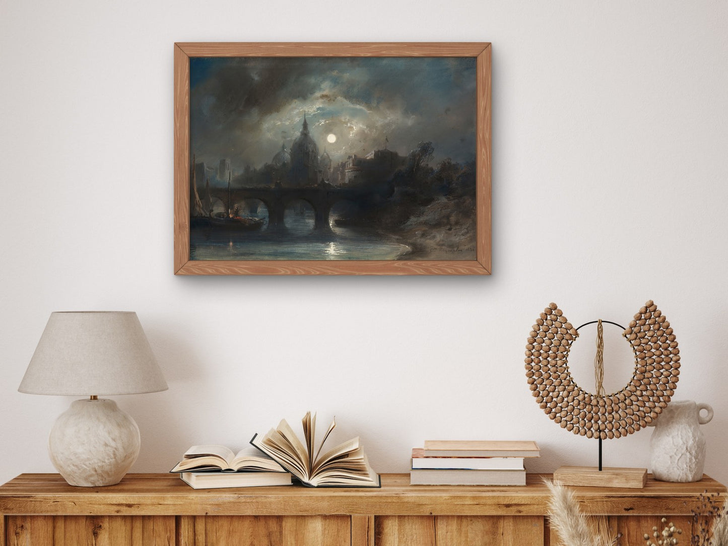View of a City at Night by Camille Roqueplan 1831, Wall Art Print, Fine Art Reproduction, Museum Quality Decor, Poster