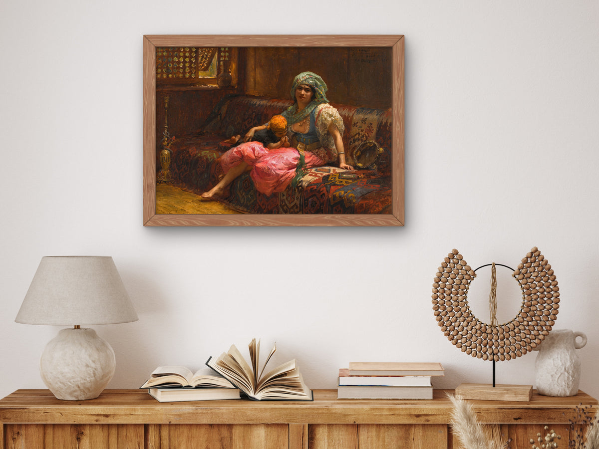 Tender Moments by Frederick Arthur Bridgman 1875, Wall Art Print, Fine Art Reproduction, Museum Quality Decor, Poster