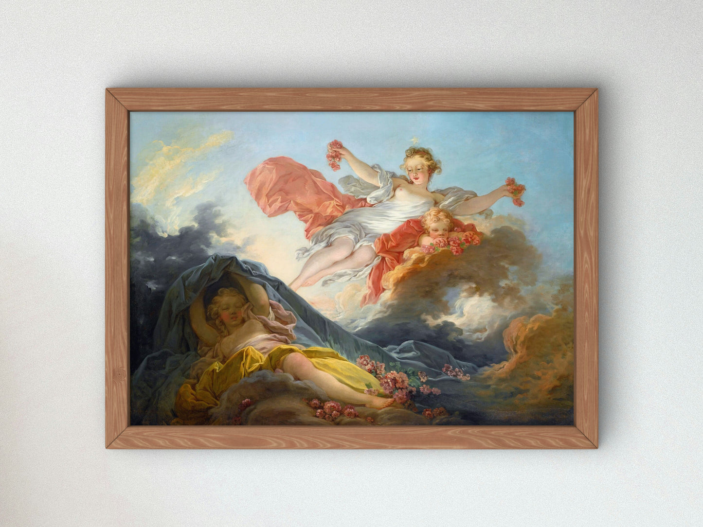 The Goddess Aurora Triumphing over Night by Jean Honoré Fragonard 1753, Wall Art Print, Fine Art Reproduction, Museum Quality Decor, Poster