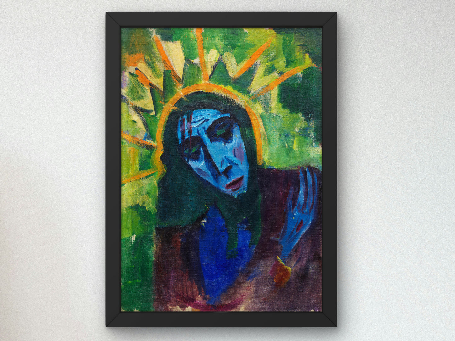 Head of Christ by Hermann Stenner 1913, Wall Art Print, Fine Art Reproduction, Museum Quality Decor, Poster