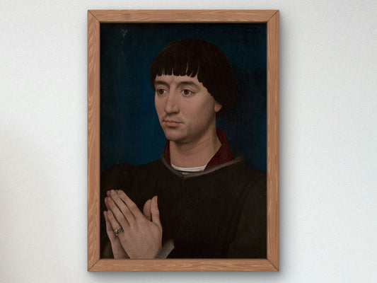 Portrait of Jean Gros by Rogier van der Weyden 1450, Wall Art Print, Fine Art Reproduction, Museum Quality Decor, Poster