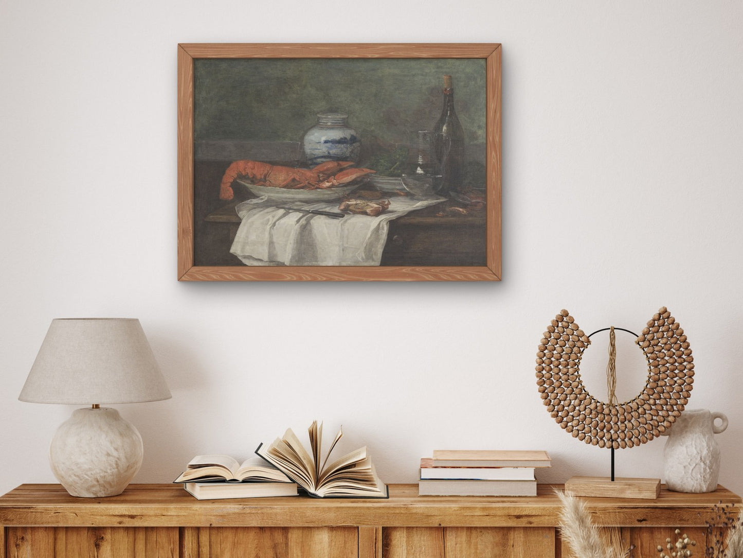 Still Life with Lobster on a White Tablecloth by Eugène Boudin, Wall Art Print, Fine Art Reproduction, Museum Quality Decor, Poster