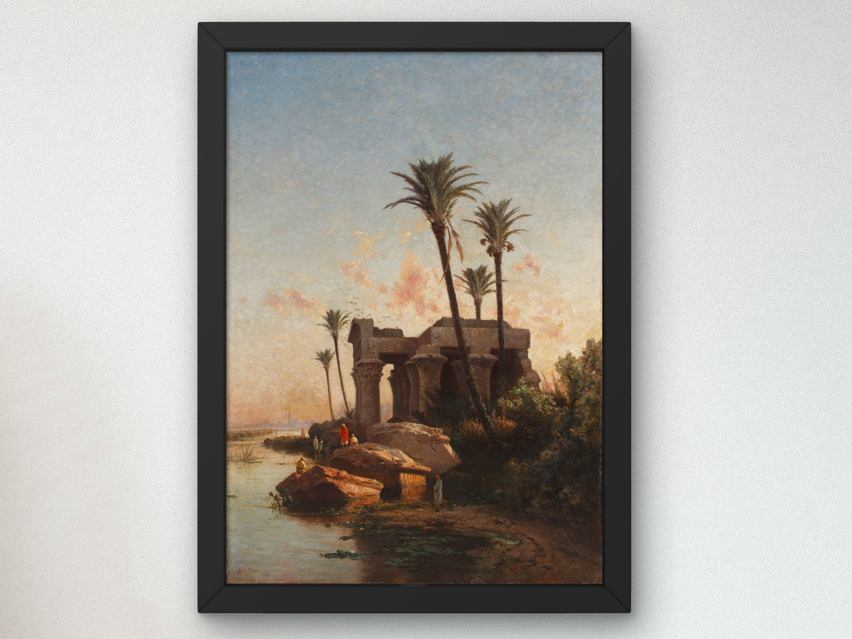 Egyptian Landscape by Carlos de Haes 1883, Wall Art Print, Fine Art Reproduction, Museum Quality Decor, Poster