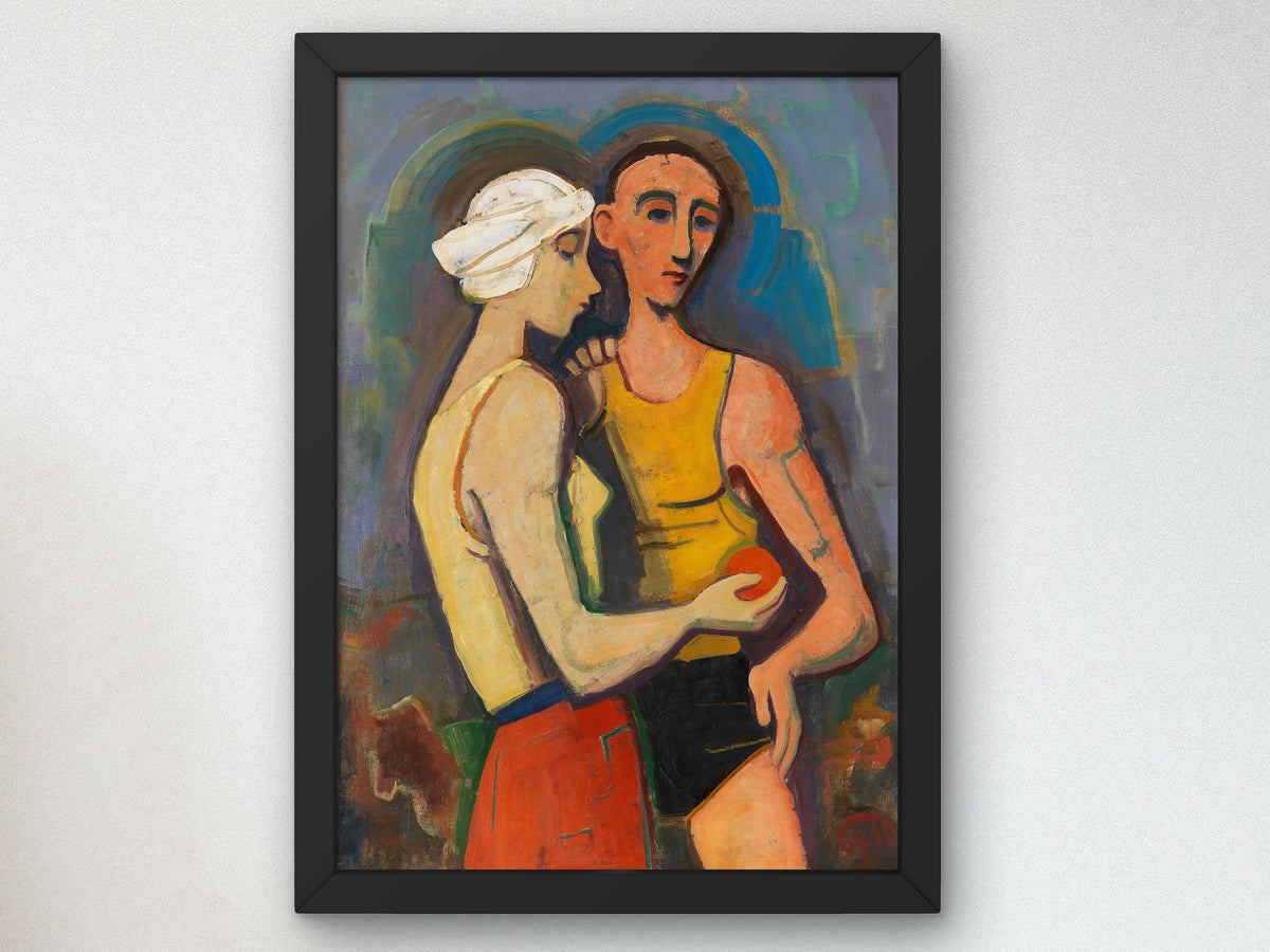 Lovers by Karl Hofer 1950, Wall Art Print, Fine Art Reproduction, Museum Quality Decor, Poster