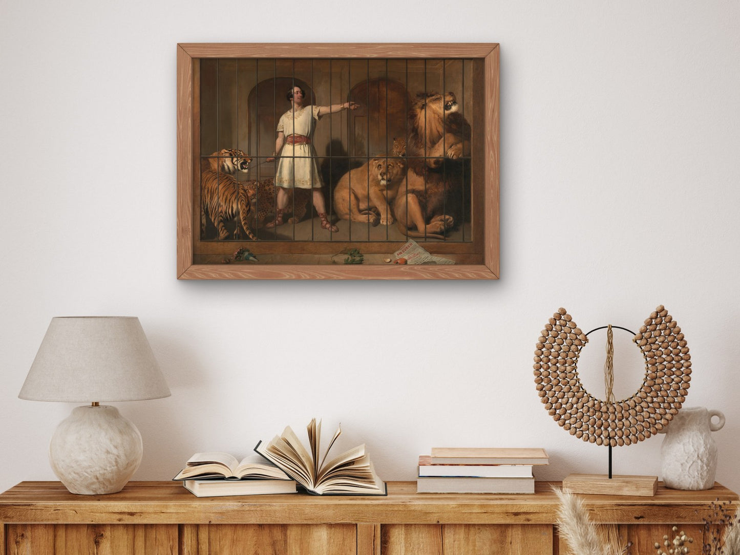 Portrait of Mr Van Amburgh As He Appeared with His Animals at the London Theatres by Edwin Landseer 1846, Wall Art Print