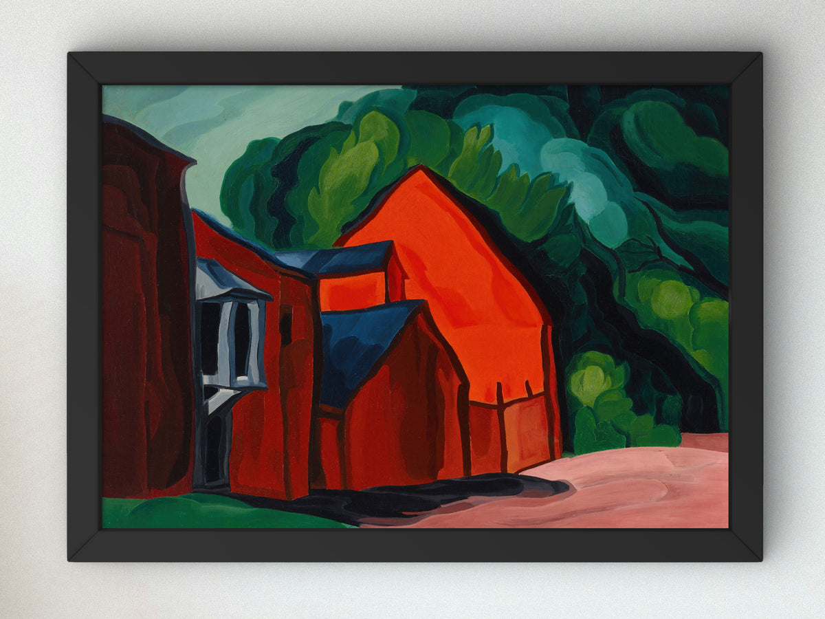 Farmyard by Oscar Bluemner 1928, Wall Art Print, Fine Art Reproduction, Museum Quality Decor, Poster
