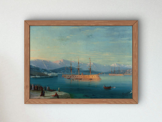French Ships Departing the Black Sea by Ivan Konstantinovich Aivazovsky 1871, Wall Art Print, Fine Art Reproduction, Museum Quality Decor