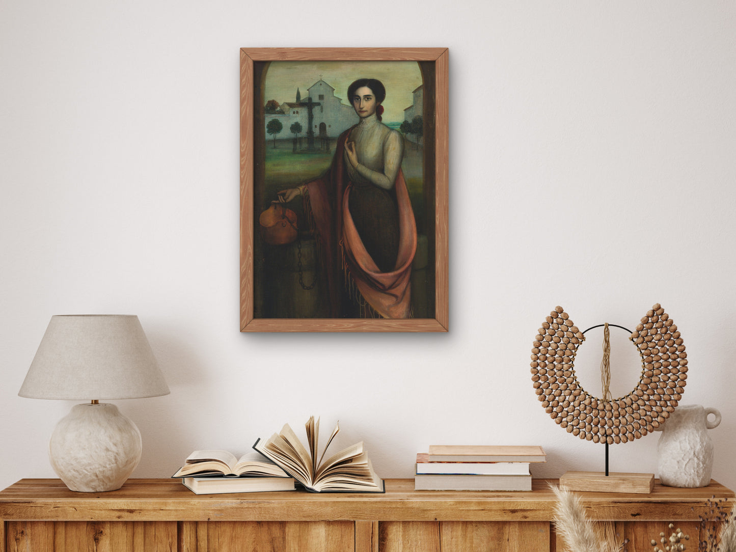 Girl by a Well by Julio Romero de Torres, Wall Art Print, Fine Art Reproduction, Museum Quality Decor, Poster