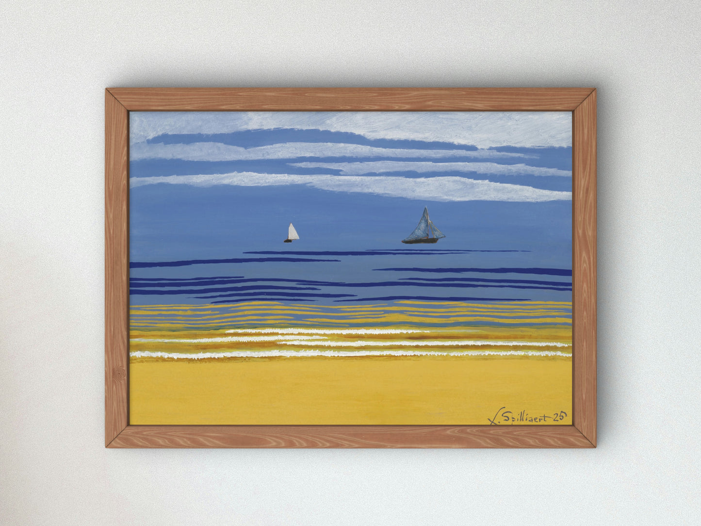 Seascape with Sailboats by Léon Spilliaert 1925, Wall Art Print, Fine Art Reproduction, Museum Quality Decor, Poster