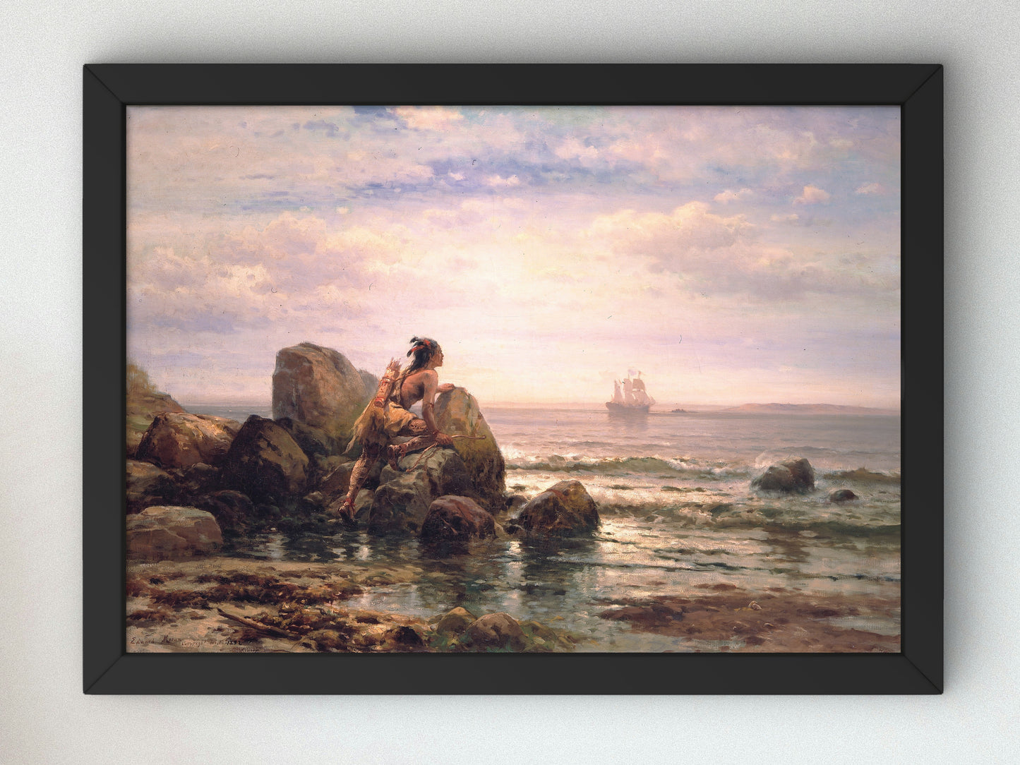 Henrik Hudson Entering New York Harbor September 11 1609 by Edward Moran 1892, Wall Art Print, Fine Art Reproduction, Museum Quality Decor