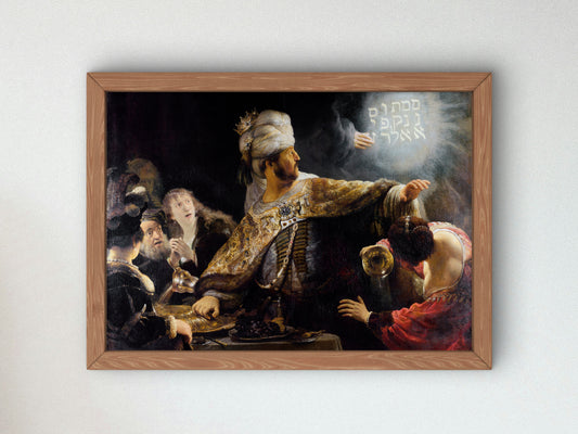 Belshazzar's Feast by Rembrandt van Rijn 1636, Wall Art Print, Fine Art Reproduction, Museum Quality Decor, Poster