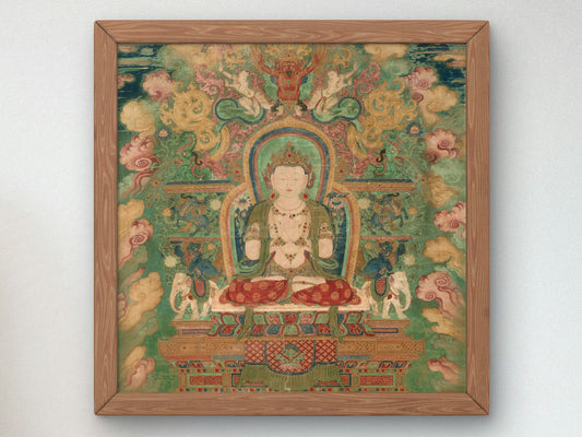 Manjushri Buddha by Tibetan or Nepalese School 1500, Wall Art Print, Fine Art Reproduction, Museum Quality Decor, Poster