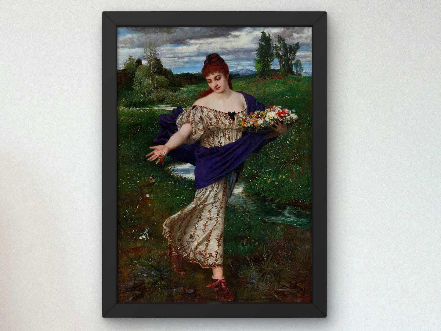Flora, Scattering Flowers by Arnold Böcklin 1875, Wall Art Print, Fine Art Reproduction, Museum Quality Decor, Poster